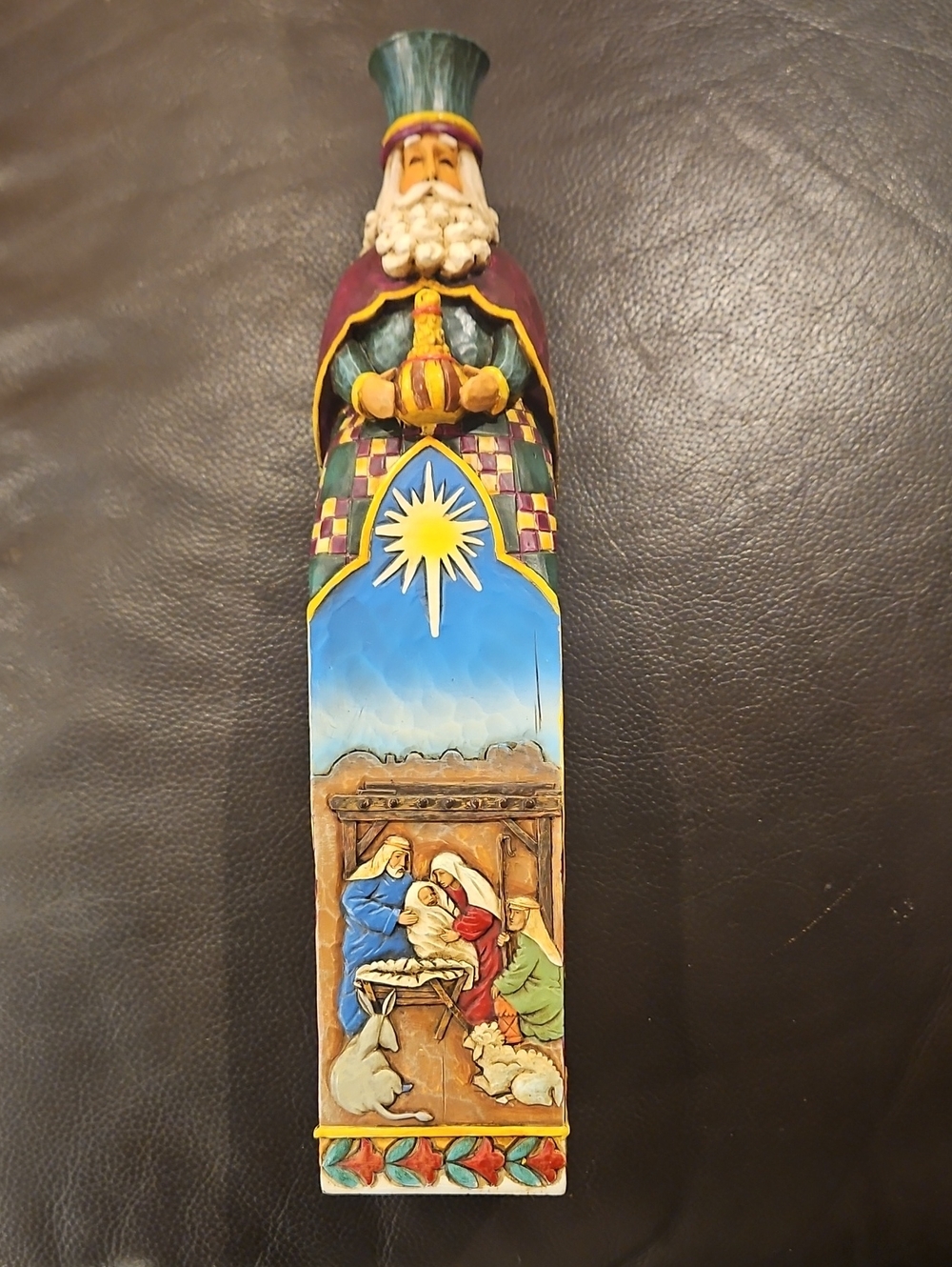 Jim Shore Santa With Nativity Pictured On The Base C4005351